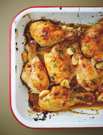 Baked store-cupboard chicken with lime, honey & soy