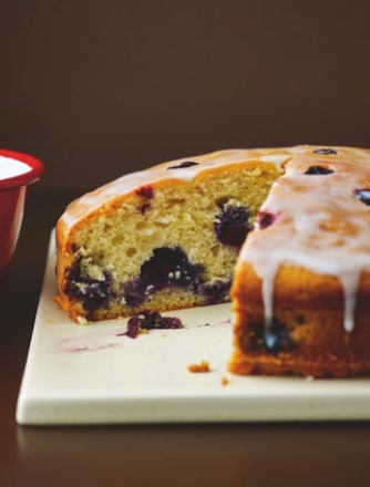 Blueberry & limoncello drizzle cake